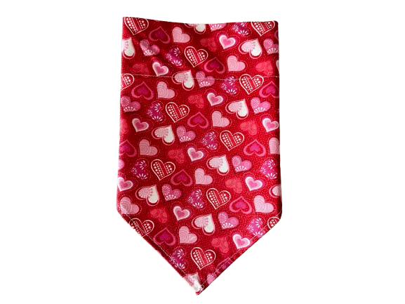 Glitter Hearts | Red | Bandana